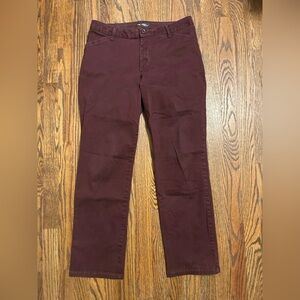 Lee Straight Fit Pants in Deep Wine